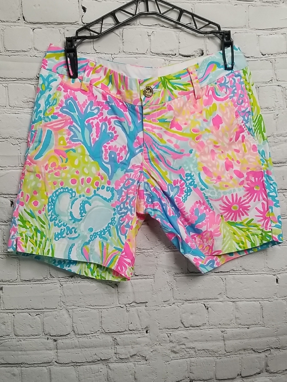 Lilly Pulitzer Jayne Short Tropical Shorts Size 2 Cotton Pockets